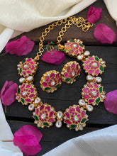 Precious Kundan Jadau Lotus Neckpiece-J179